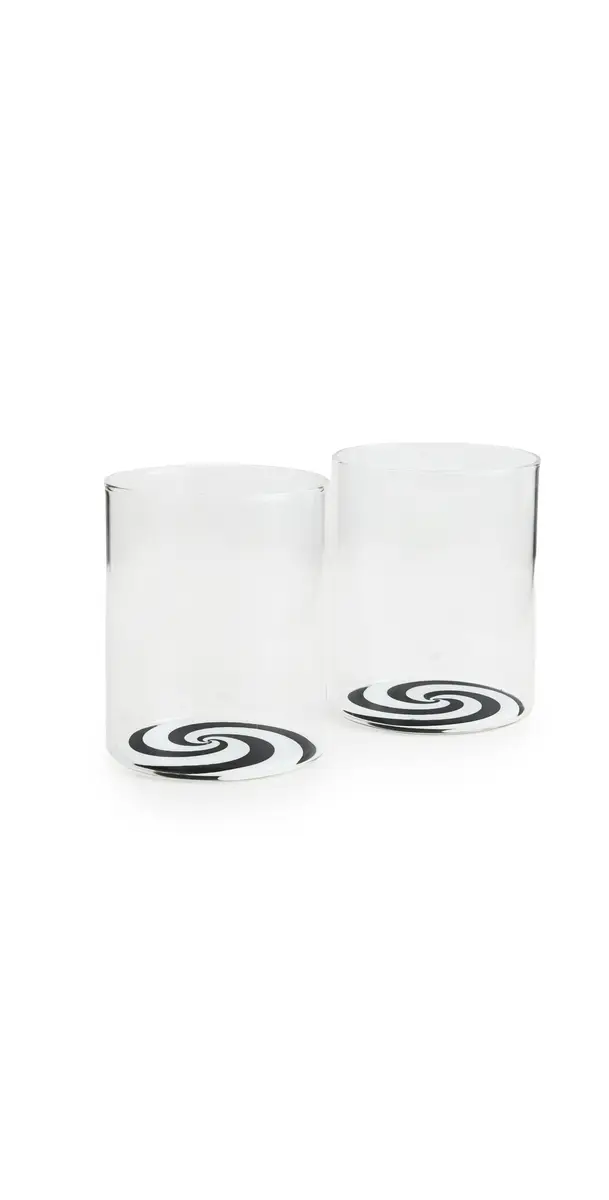FAZEEK Swirl Tumbler Set of 2 Black/White One Size | Image 1 FAZEEK Swirl Tumbler Set of 2 Black/White One Size | Image 1