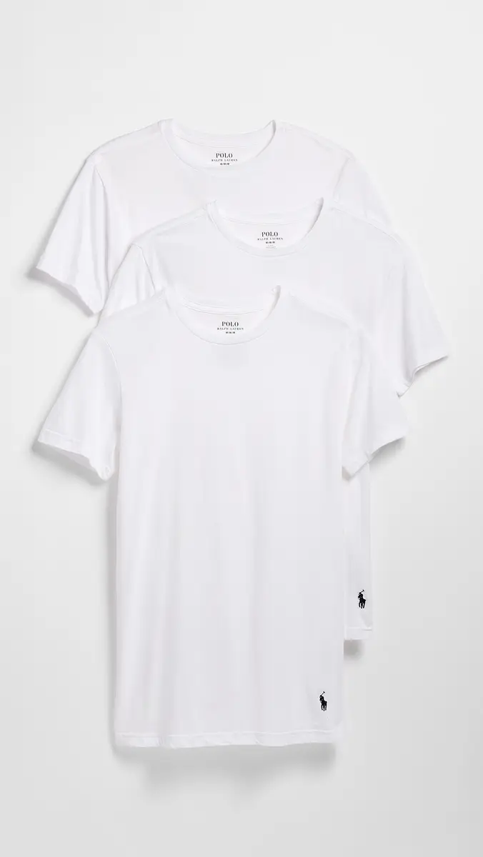 Polo Ralph Lauren Underwear Slim Fit Cotton Crew Tee 3 Pack | Thumbnail 2