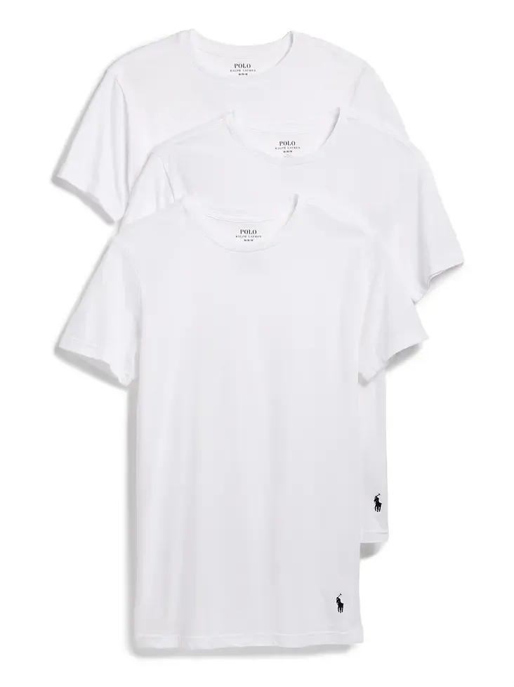 Polo Ralph Lauren Underwear Slim Fit Cotton Crew Tee 3 Pack