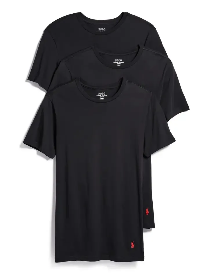 Polo Ralph Lauren Underwear Slim Fit Cotton Crew Tee 3 Pack