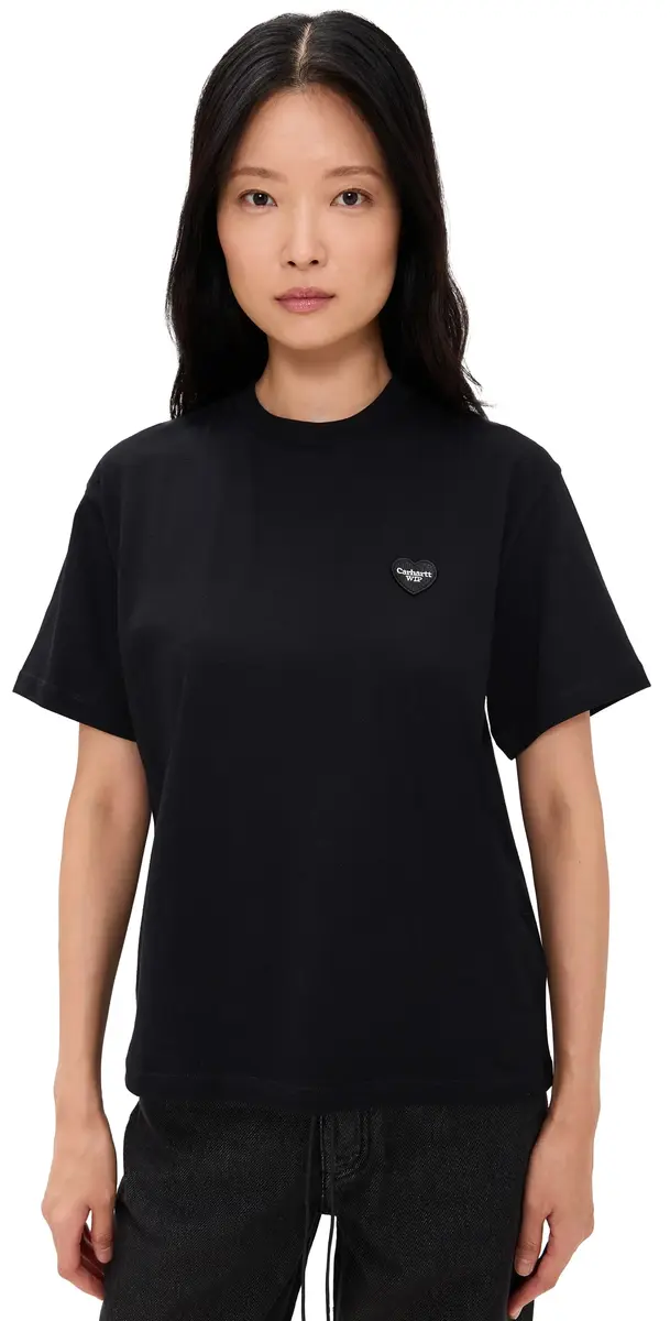 Carhartt WIP Heart Patch T-Shirt Black / Black | Image 1 Carhartt WIP Heart Patch T-Shirt Black / Black | Image 1