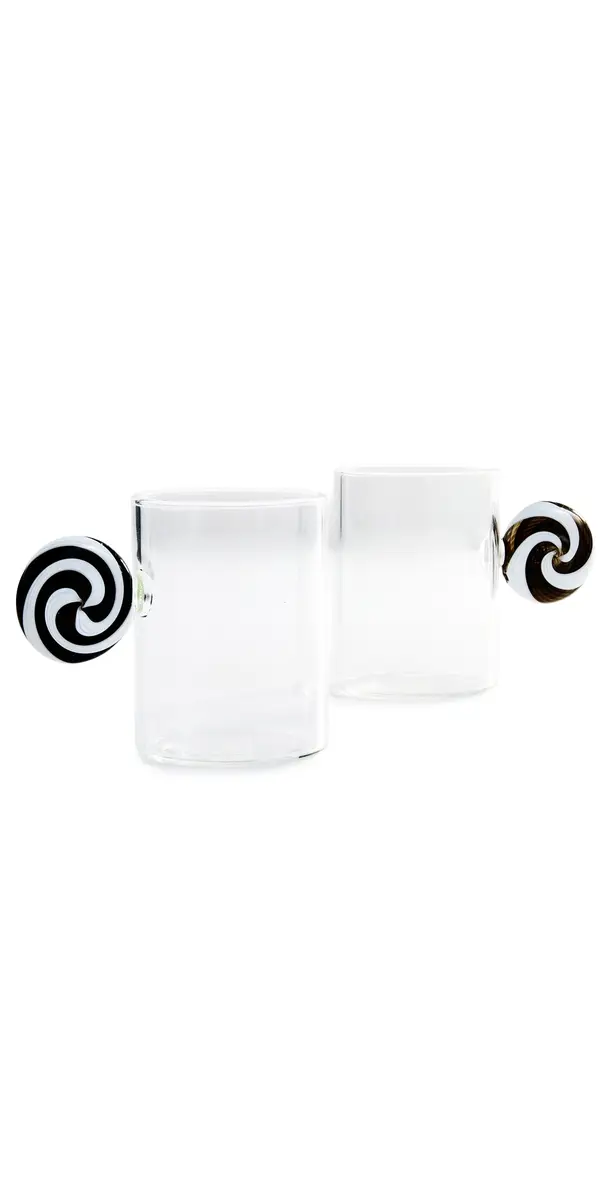 FAZEEK Swirl Espresso Cups Set of 2 Black/White One Size | Image 1 FAZEEK Swirl Espresso Cups Set of 2 Black/White One Size | Image 1
