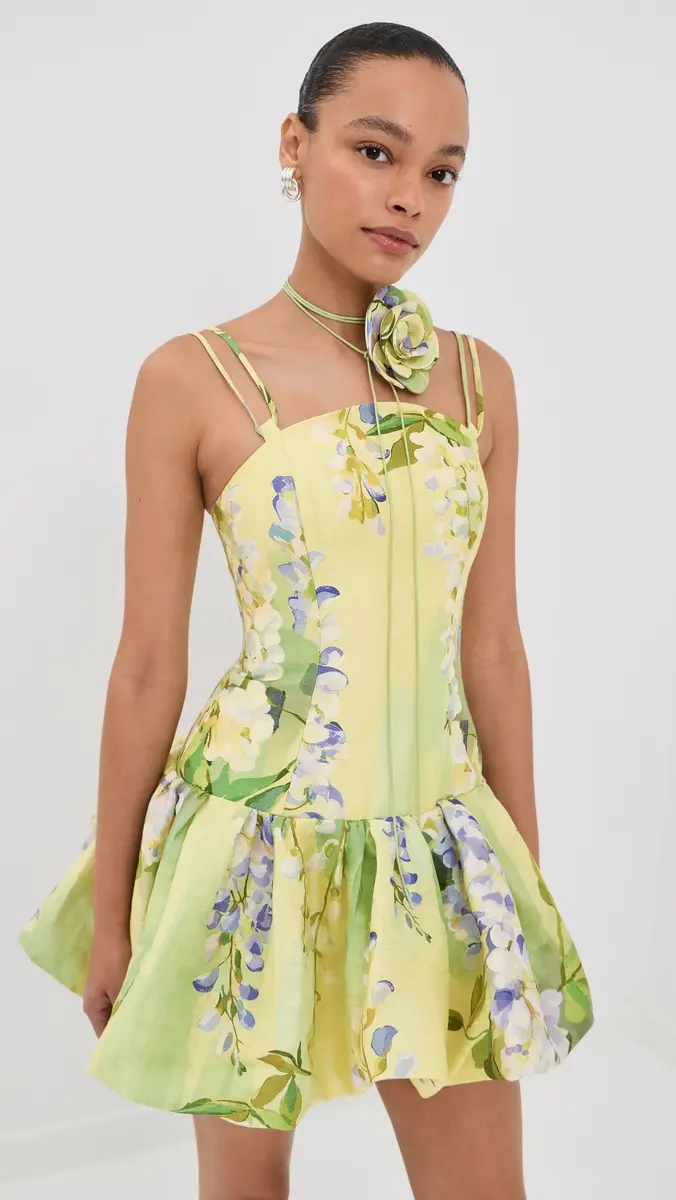 Leo Lin Lorena Puff Mini Dress Wisteria Print | Thumbnail 2 Leo Lin Lorena Puff Mini Dress Wisteria Print | Thumbnail 2