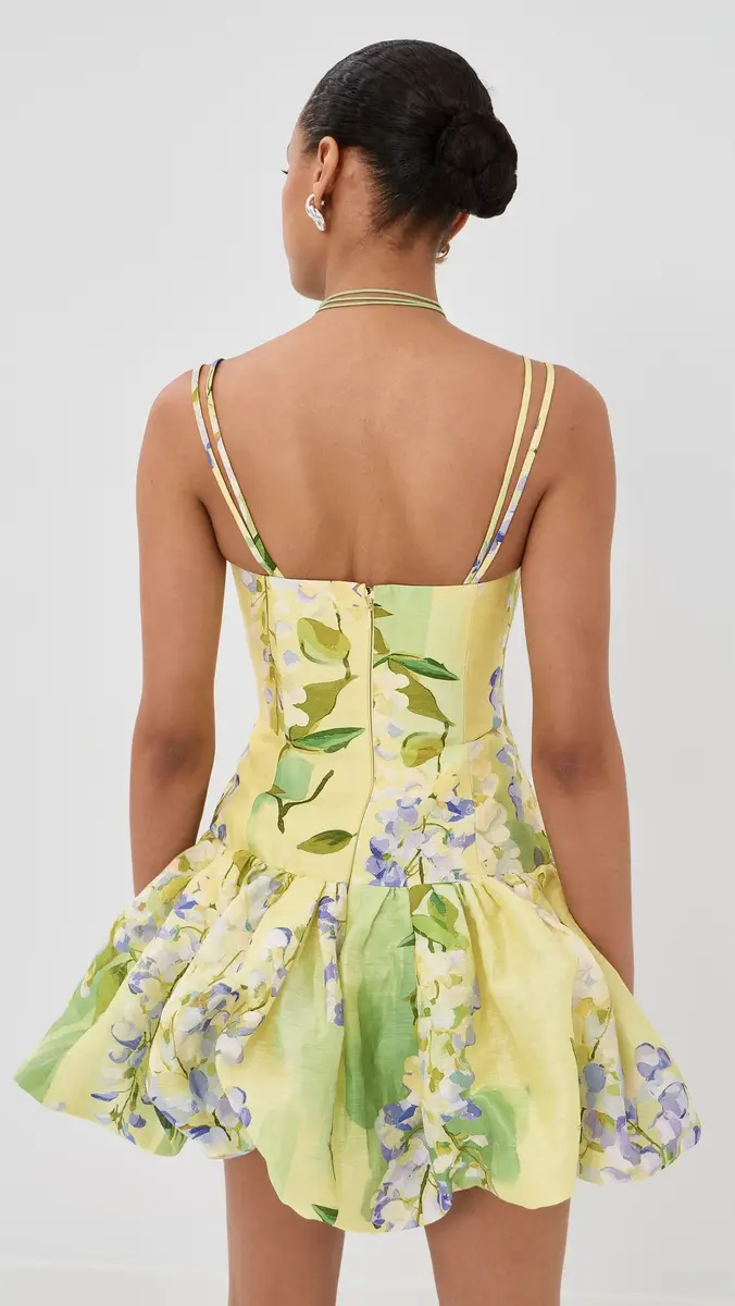 Leo Lin Lorena Puff Mini Dress Wisteria Print | Thumbnail 3 Leo Lin Lorena Puff Mini Dress Wisteria Print | Thumbnail 3