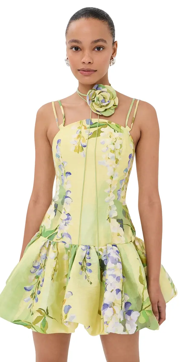 Lorena Puff Mini Dress Wisteria Print Lorena Puff Mini Dress Wisteria Print