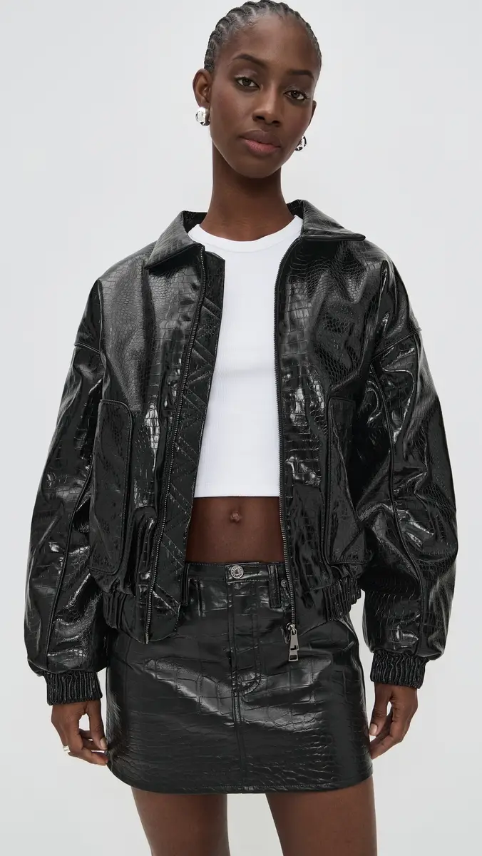 CULTNAKED Faux Leather Lviv Bomber Jacket | Thumbnail 2 CULTNAKED Faux Leather Lviv Bomber Jacket | Thumbnail 2