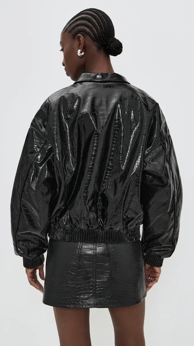 CULTNAKED Faux Leather Lviv Bomber Jacket | Thumbnail 3 CULTNAKED Faux Leather Lviv Bomber Jacket | Thumbnail 3