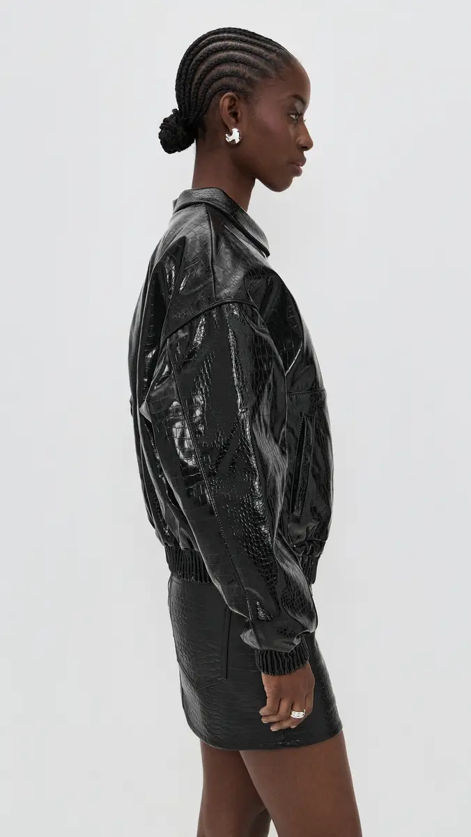 CULTNAKED Faux Leather Lviv Bomber Jacket | Thumbnail 4 CULTNAKED Faux Leather Lviv Bomber Jacket | Thumbnail 4