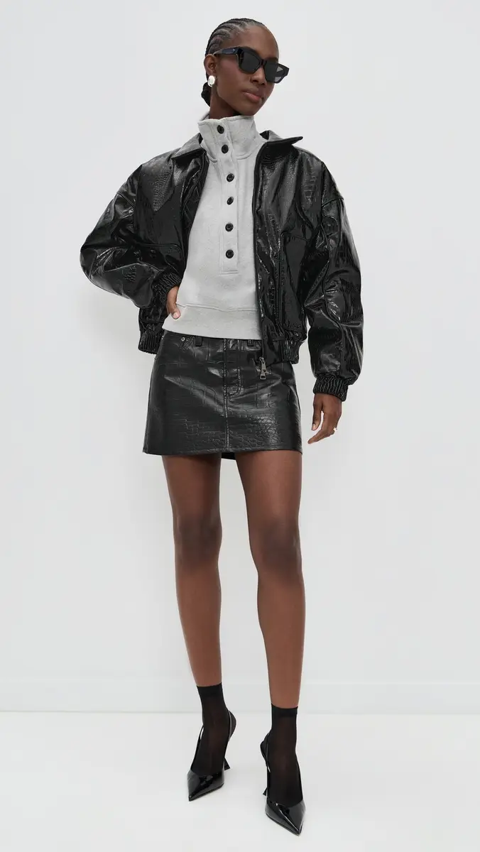 CULTNAKED Faux Leather Lviv Bomber Jacket | Thumbnail 5 CULTNAKED Faux Leather Lviv Bomber Jacket | Thumbnail 5