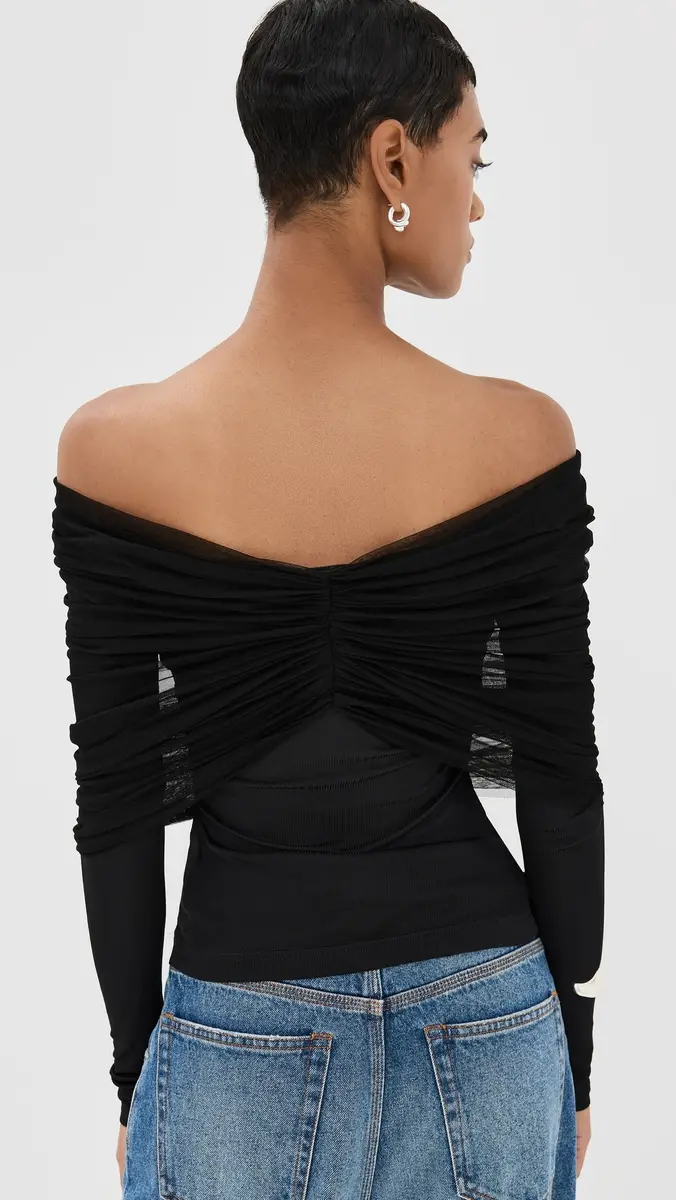 Christopher Esber Sonora Silk Veiled Top Black | Thumbnail 3 Christopher Esber Sonora Silk Veiled Top Black | Thumbnail 3