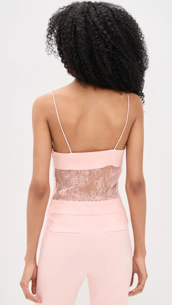 ALICE + OLIVIA Julietta Lace Trim Tank English Rose | Thumbnail 3 ALICE + OLIVIA Julietta Lace Trim Tank English Rose | Thumbnail 3