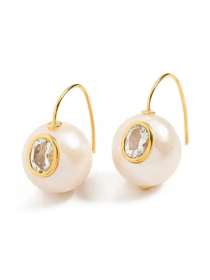 Pearl Pablo Earrings in Green Amethyst Green