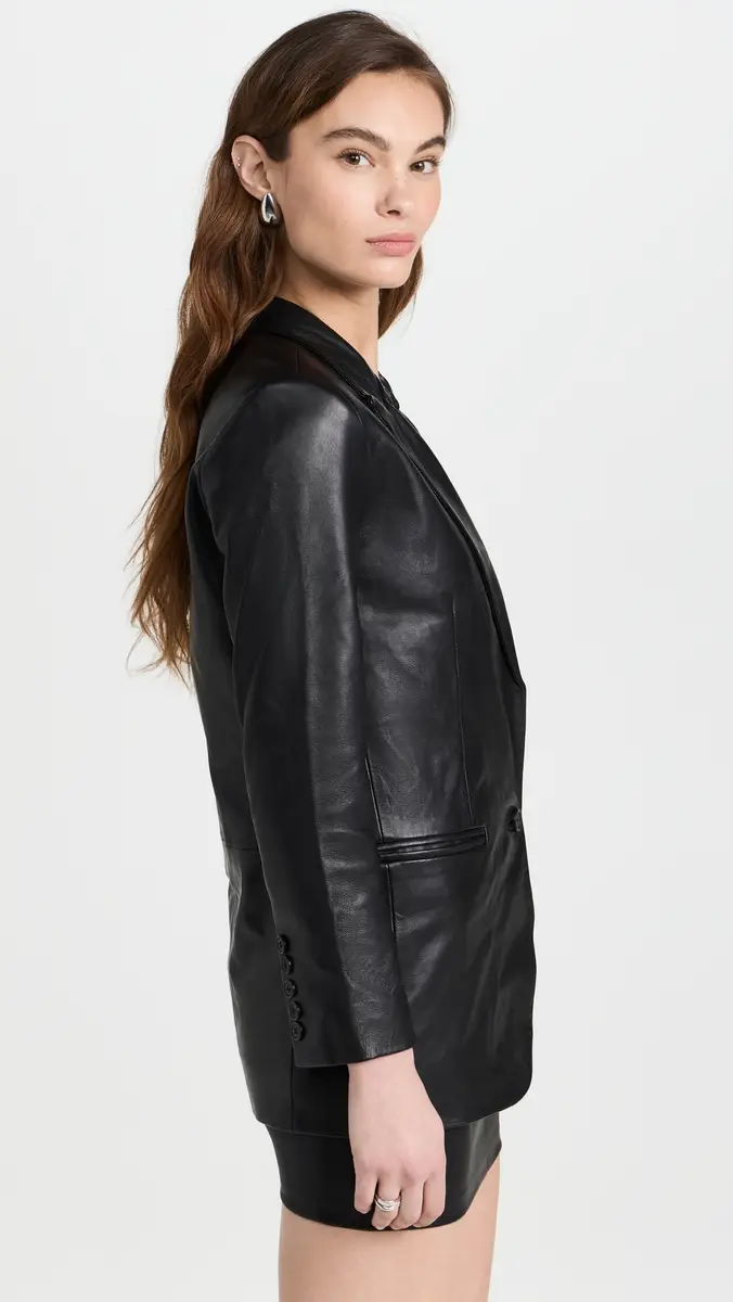 Sprwmn Leather Blazer | Thumbnail 4 Sprwmn Leather Blazer | Thumbnail 4