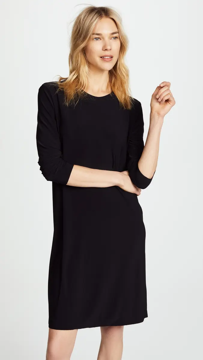 Norma Kamali Kamali Kulture Go Crew Neck Dress Black | Thumbnail 2 Norma Kamali Kamali Kulture Go Crew Neck Dress Black | Thumbnail 2