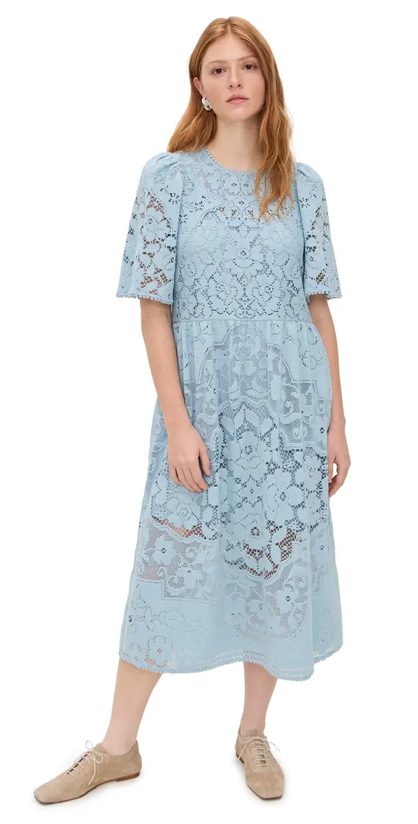 Sea Arianna ace Midi Dress Blue | Image 1 Sea Arianna ace Midi Dress Blue | Image 1