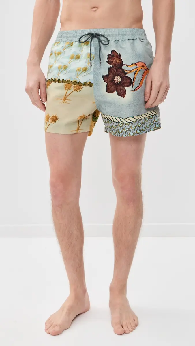 Paul Smith Textile Mix Swim Shorts 3 Light Blue | Thumbnail 2