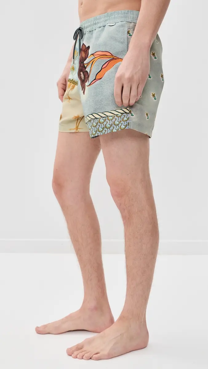 Paul Smith Textile Mix Swim Shorts 3 Light Blue | Thumbnail 4