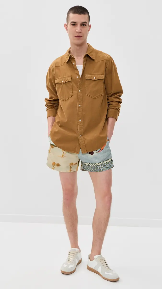 Paul Smith Textile Mix Swim Shorts 3 Light Blue | Thumbnail 5