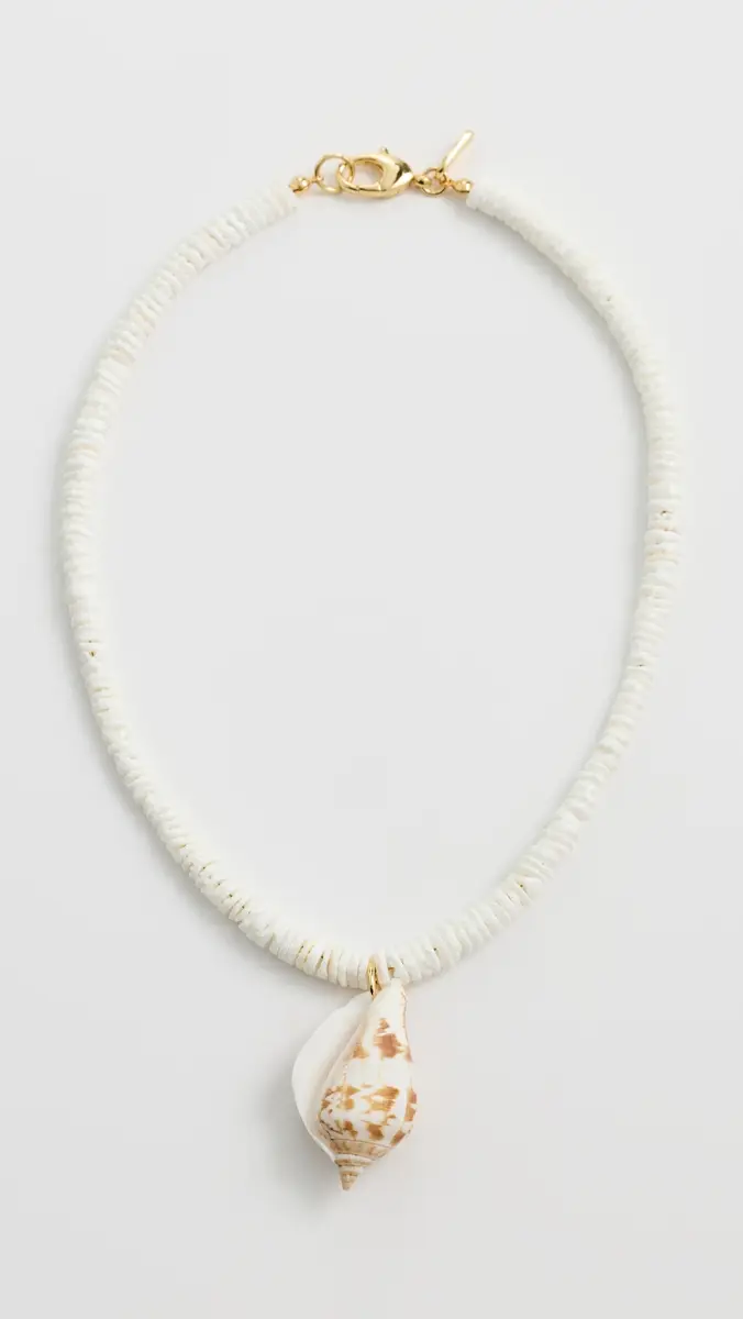 Logan Tay Shell Pendant Beaded Necklace White One Size | Thumbnail 4