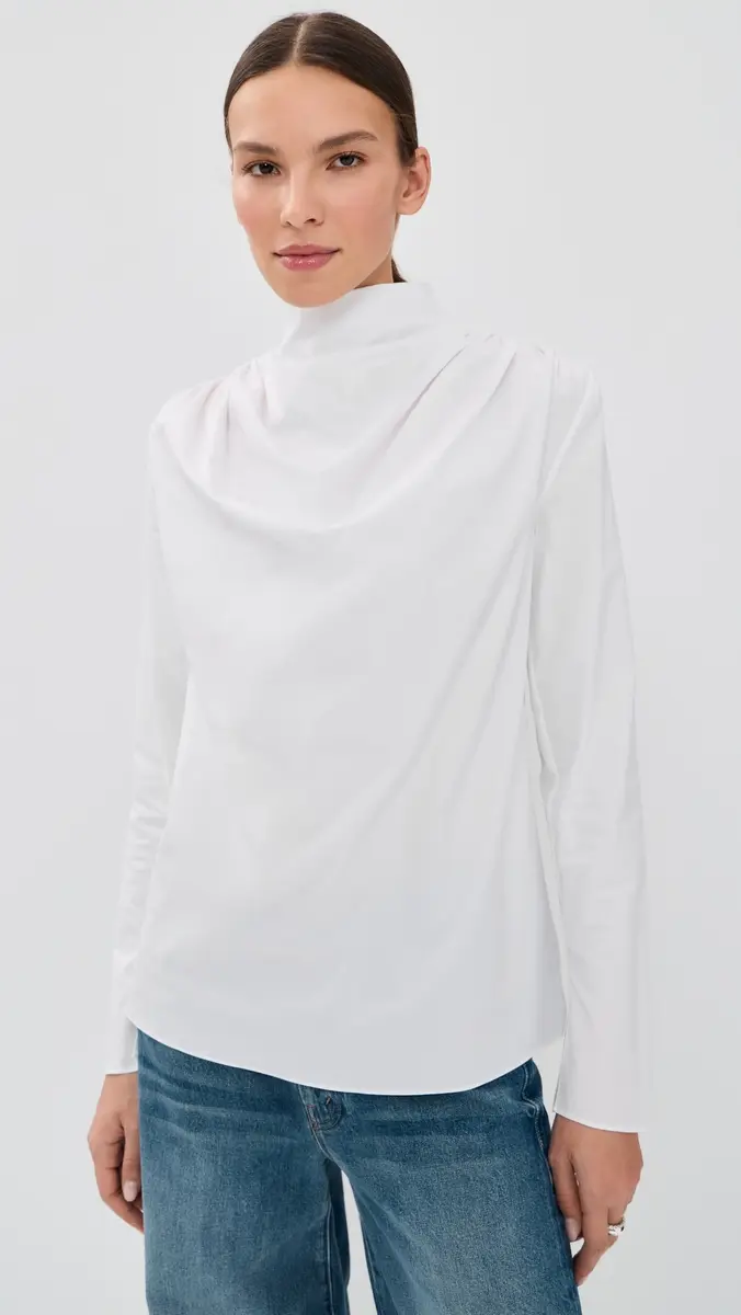 Kallmeyer Penelope Draped Blouse White | Thumbnail 2 Kallmeyer Penelope Draped Blouse White | Thumbnail 2