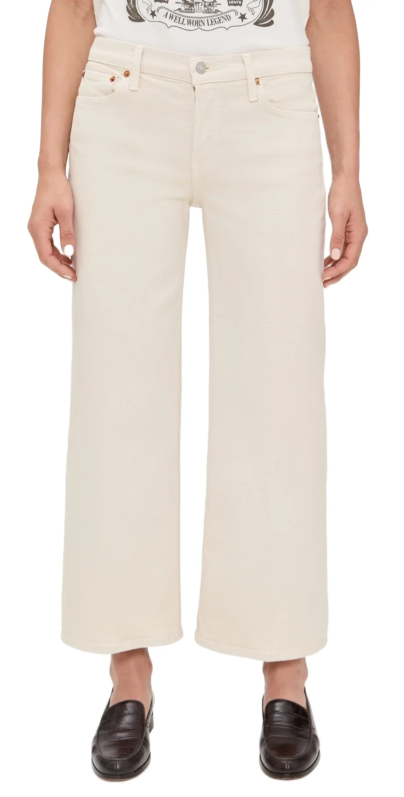 Mid Rise Wide Leg Crop Jeans