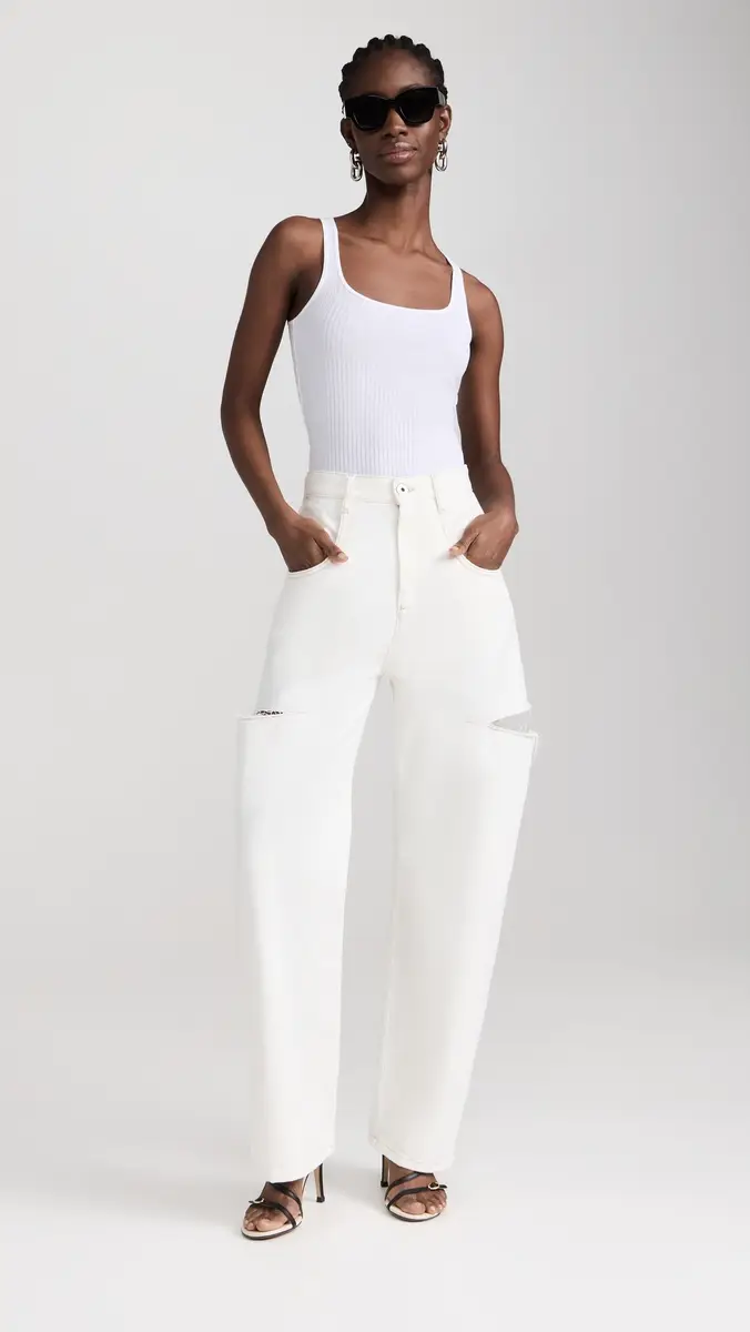 Maison Margiela Denim Jeans with Slash Details Milk | Thumbnail 5 Maison Margiela Denim Jeans with Slash Details Milk | Thumbnail 5