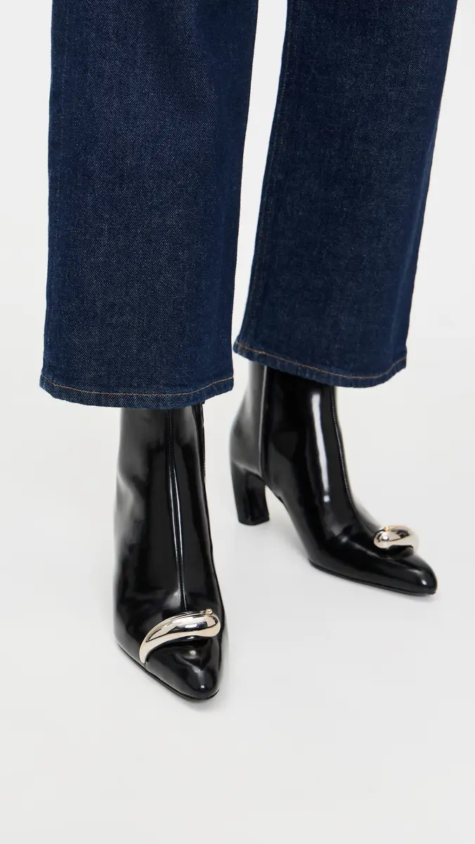 Tory Burch Pierced Heeled Ankle Boots Perfect Black/Silver | Thumbnail 3 Tory Burch Pierced Heeled Ankle Boots Perfect Black/Silver | Thumbnail 3