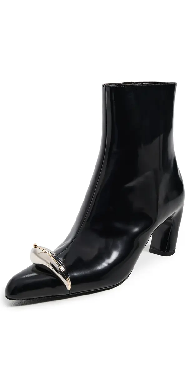 Pierced Heeled Ankle Boots Perfect Black/Silver Pierced Heeled Ankle Boots Perfect Black/Silver