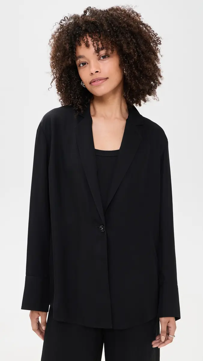 Theory Washed Twill Airy Blazer Black | Thumbnail 2