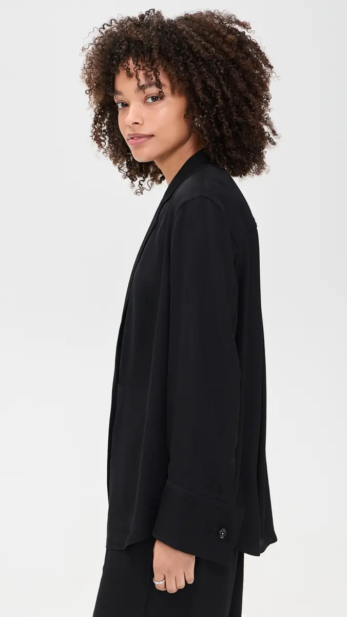 Theory Washed Twill Airy Blazer Black | Thumbnail 4