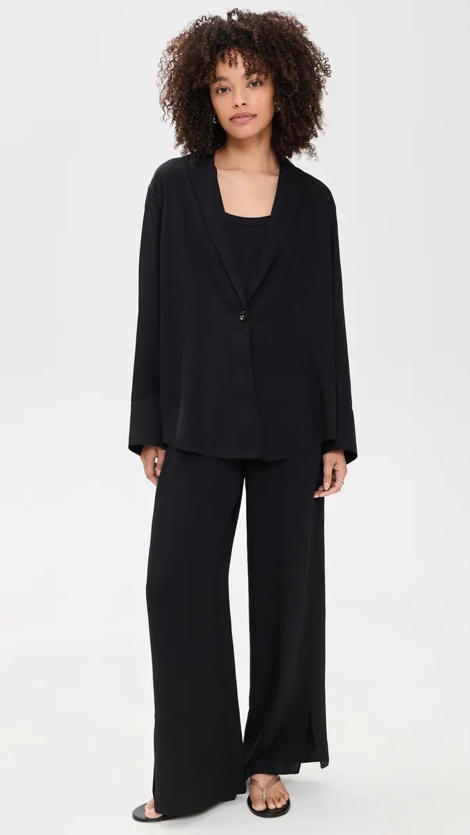 Theory Washed Twill Airy Blazer Black | Thumbnail 5