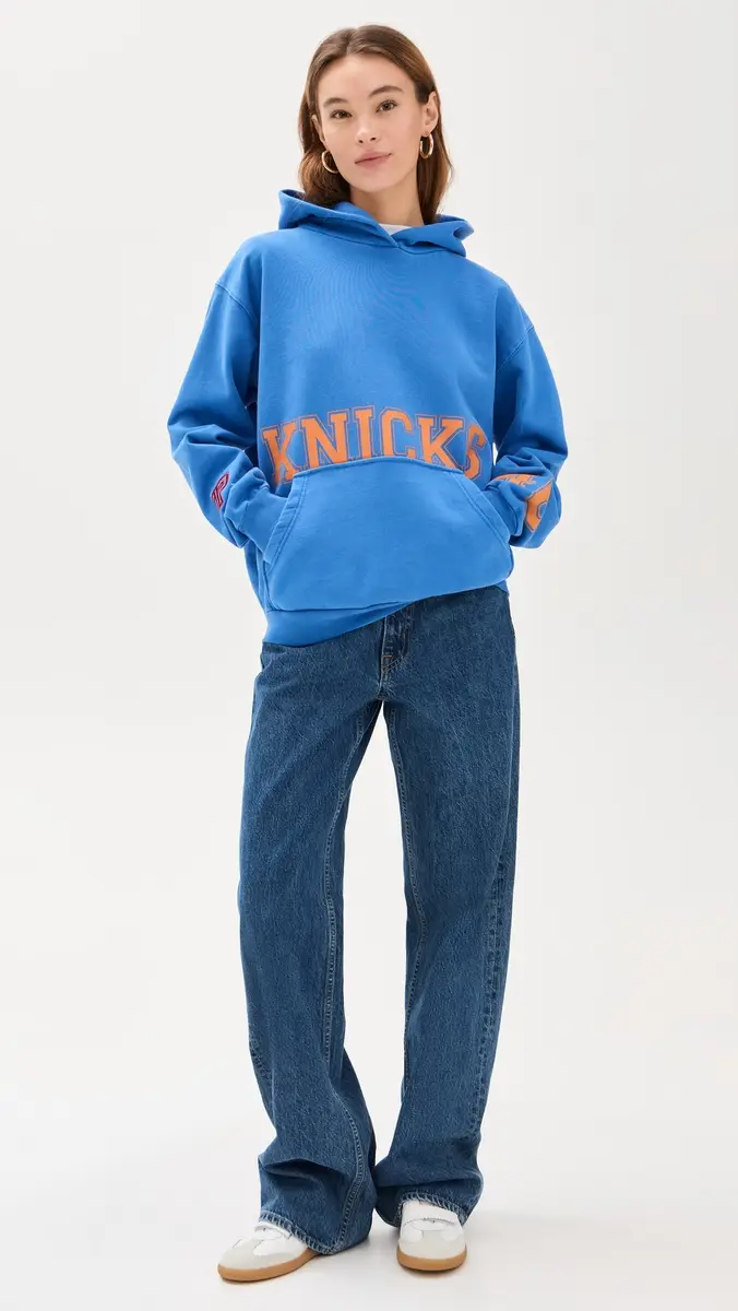 DANNIJOPRO NY Knicks Team Crew Hoodie Blue Pigment Dyed | Thumbnail 5 DANNIJOPRO NY Knicks Team Crew Hoodie Blue Pigment Dyed | Thumbnail 5
