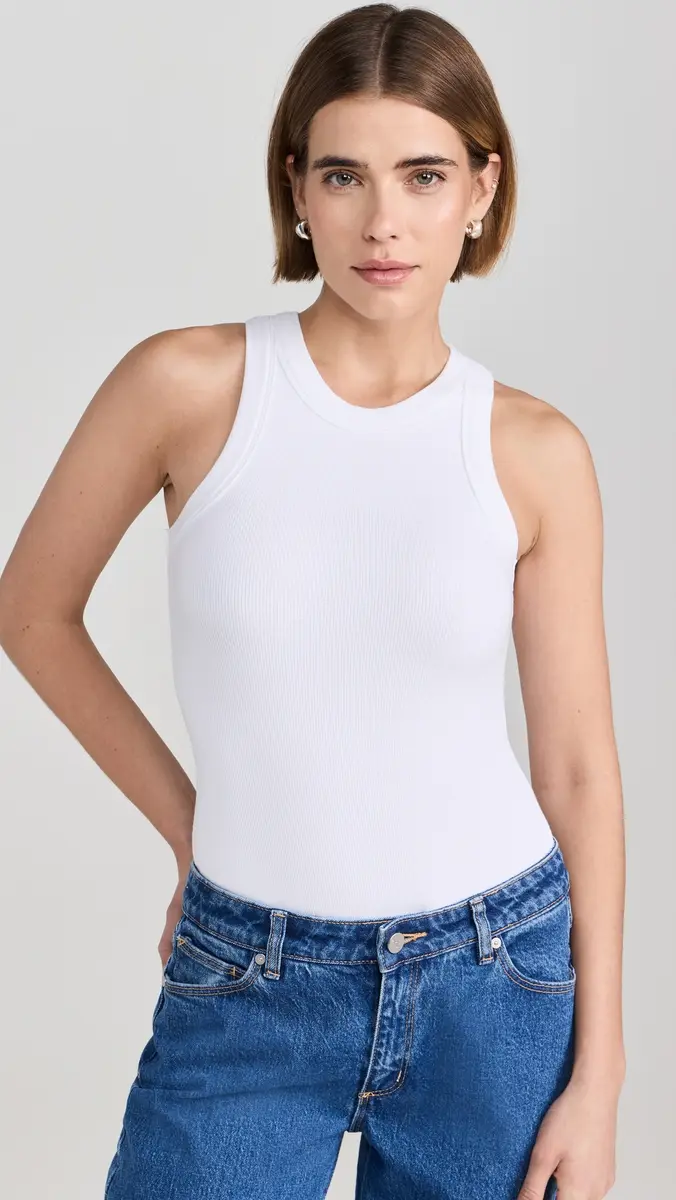 Ambitionist Ali Ribbed Racer Tank Thong Bodysuit | Thumbnail 2