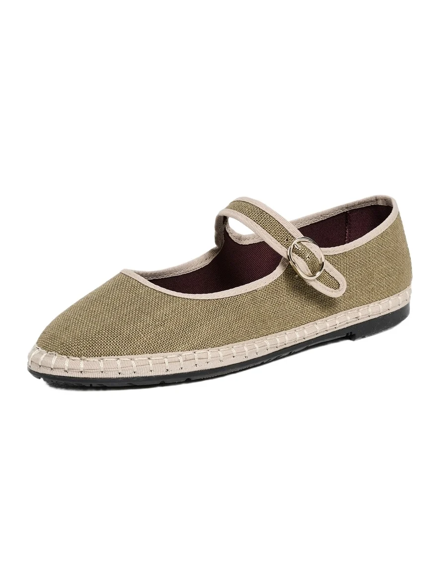 Flabelus Ishmael Linen Mary Jane Flats