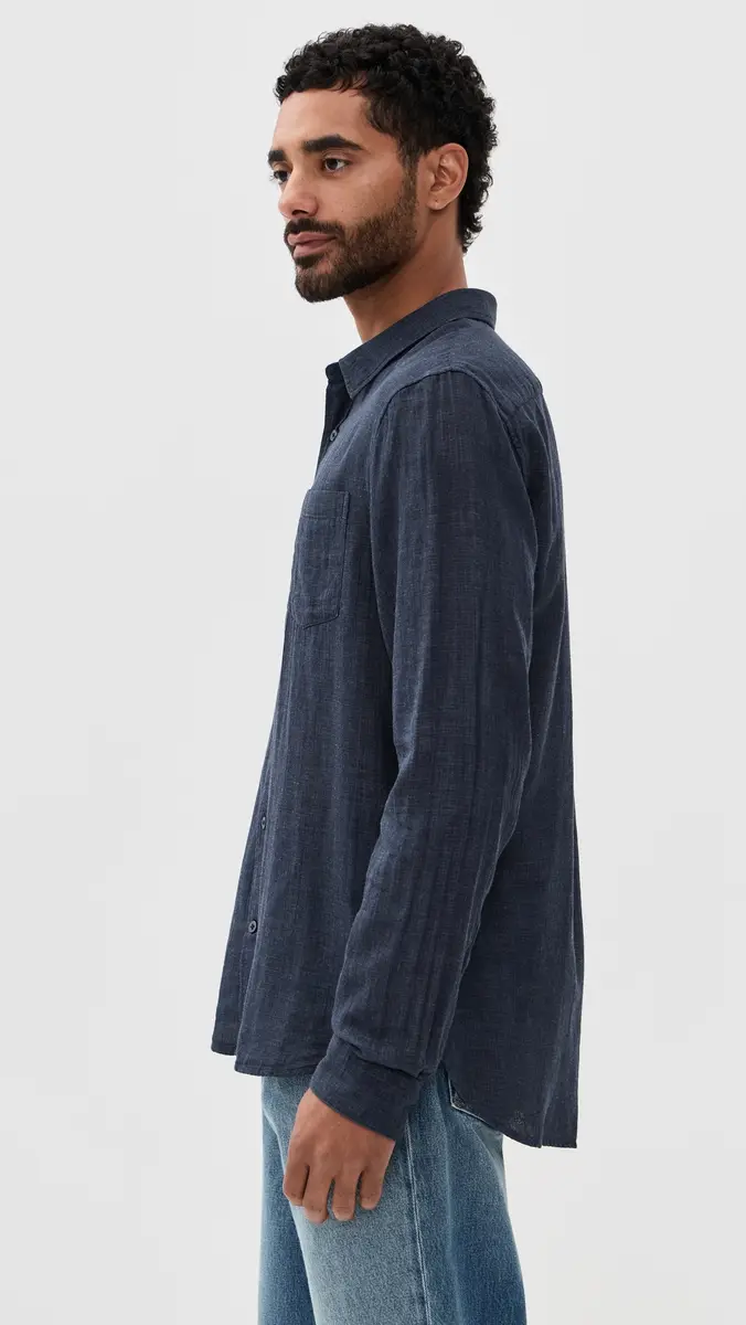 Vince Double Face Long Sleeve Shirt | Thumbnail 4 Vince Double Face Long Sleeve Shirt | Thumbnail 4