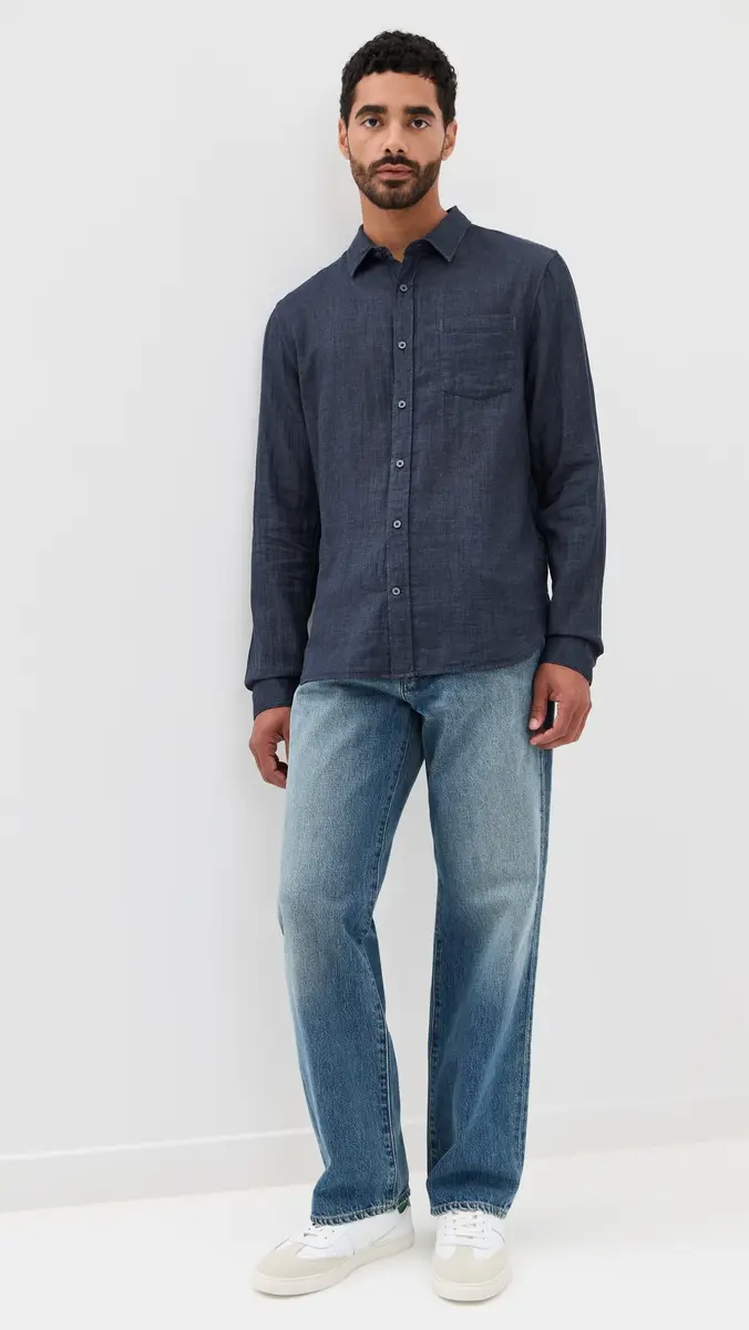 Vince Double Face Long Sleeve Shirt | Thumbnail 5 Vince Double Face Long Sleeve Shirt | Thumbnail 5