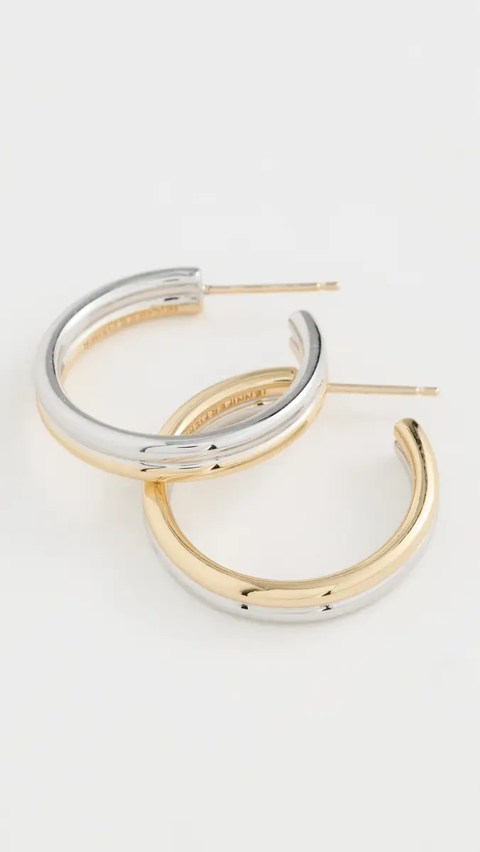 Jennifer Fisher Thread Huggy Earrings Two-Tone One Size | Thumbnail 4