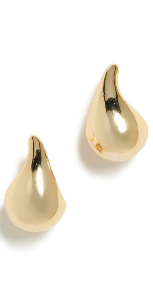 By Adina Eden Solid Curved Teardrop Hoop Earrings
