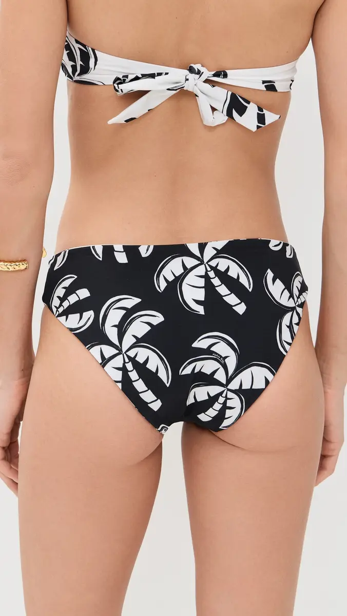 FARM Rio Graphic Palms Low Double Bikini Bottoms Graphic Palms Black | Thumbnail 3