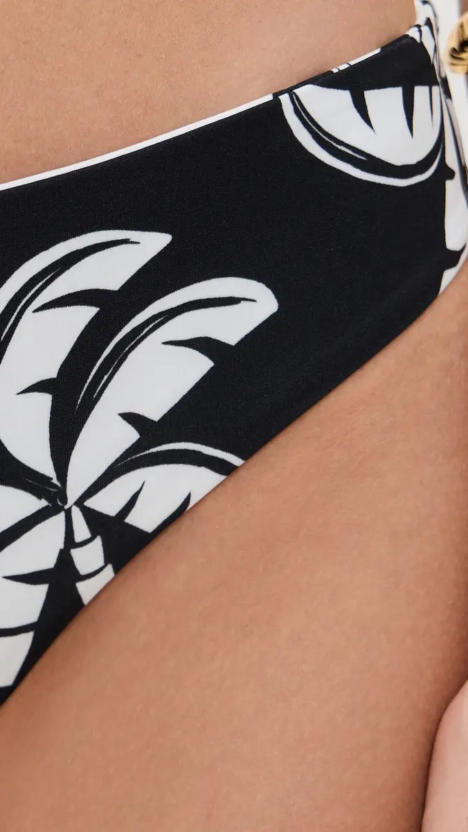 FARM Rio Graphic Palms Low Double Bikini Bottoms Graphic Palms Black | Thumbnail 6