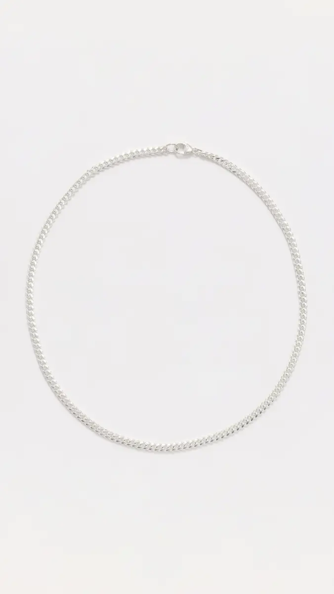 Zoë Chicco Sterling Silver Small Curb Chain Necklace Sterling Silver One Size | Thumbnail 2 Zoë Chicco Sterling Silver Small Curb Chain Necklace Sterling Silver One Size | Thumbnail 2