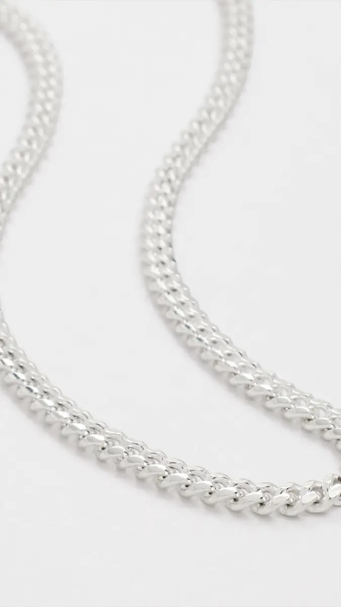 Zoë Chicco Sterling Silver Small Curb Chain Necklace Sterling Silver One Size | Thumbnail 4 Zoë Chicco Sterling Silver Small Curb Chain Necklace Sterling Silver One Size | Thumbnail 4