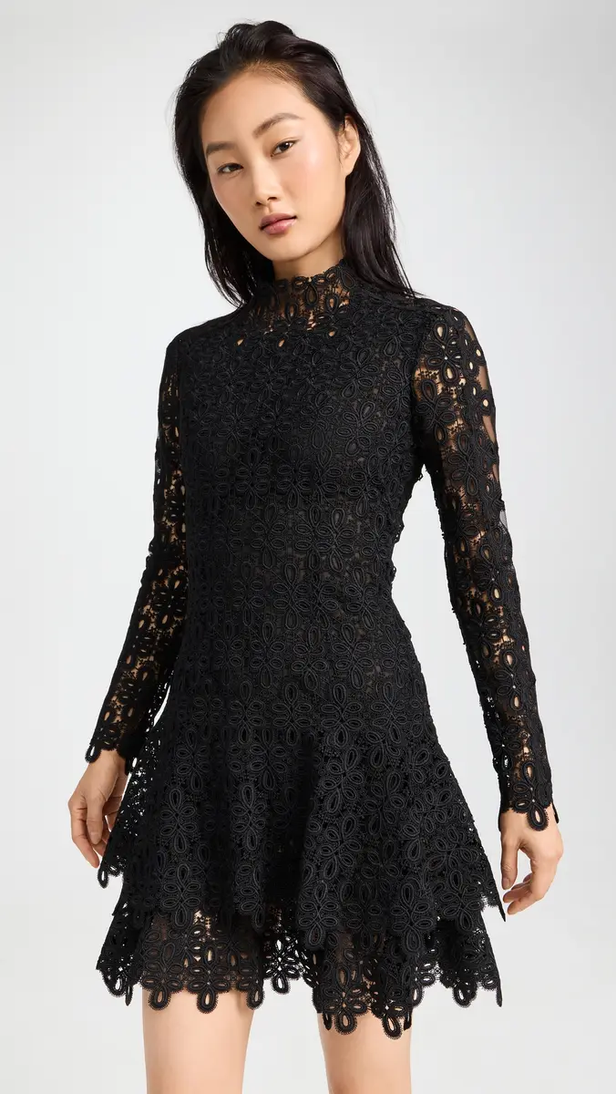 SIMKHAI Joy Lace Mini Dress Black | Thumbnail 2