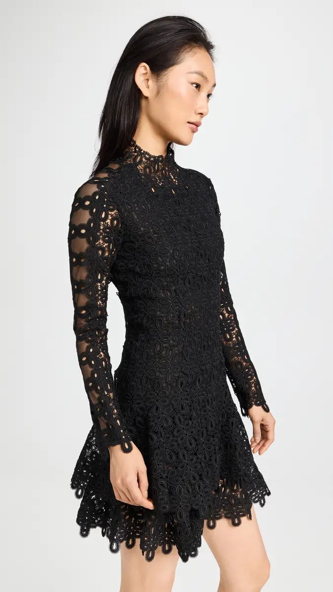 SIMKHAI Joy Lace Mini Dress Black | Thumbnail 4
