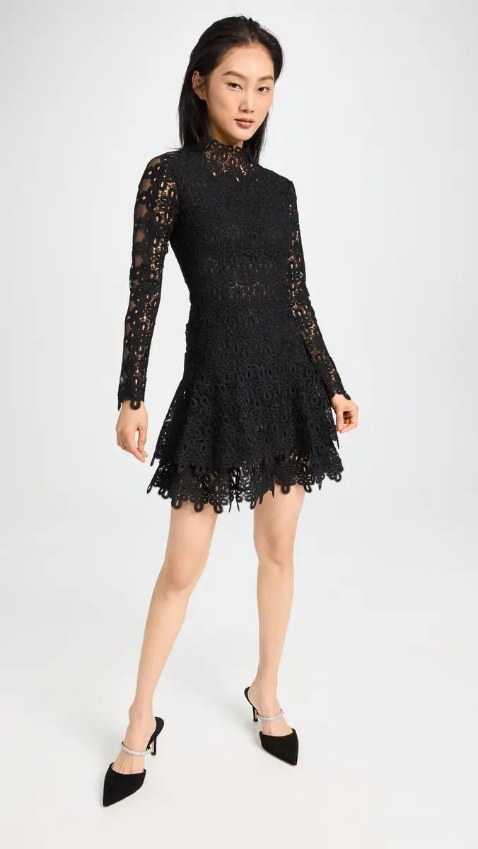 SIMKHAI Joy Lace Mini Dress Black | Thumbnail 5