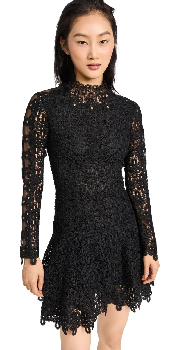 SIMKHAI Joy Lace Mini Dress Black | Image 1 SIMKHAI Joy Lace Mini Dress Black | Image 1