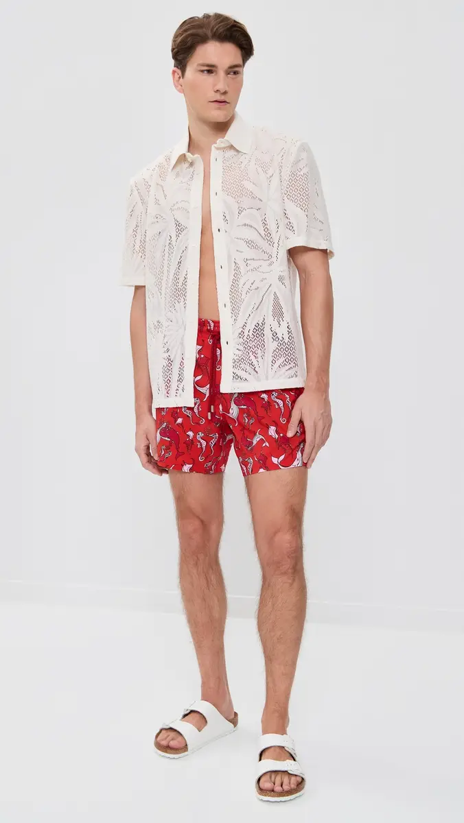 Vilebrequin Moorise Swim Trunks 5 Coquelicot | Thumbnail 5