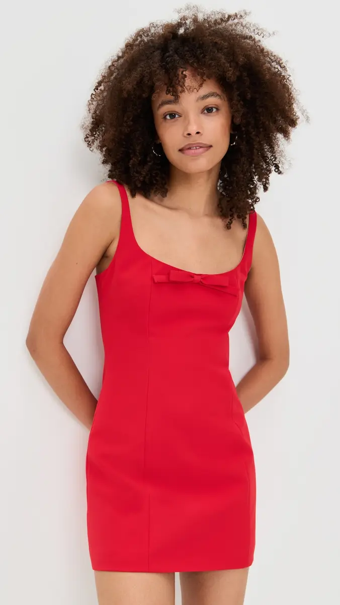 Sandy Liang Naomi Dress Red | Thumbnail 2 Sandy Liang Naomi Dress Red | Thumbnail 2