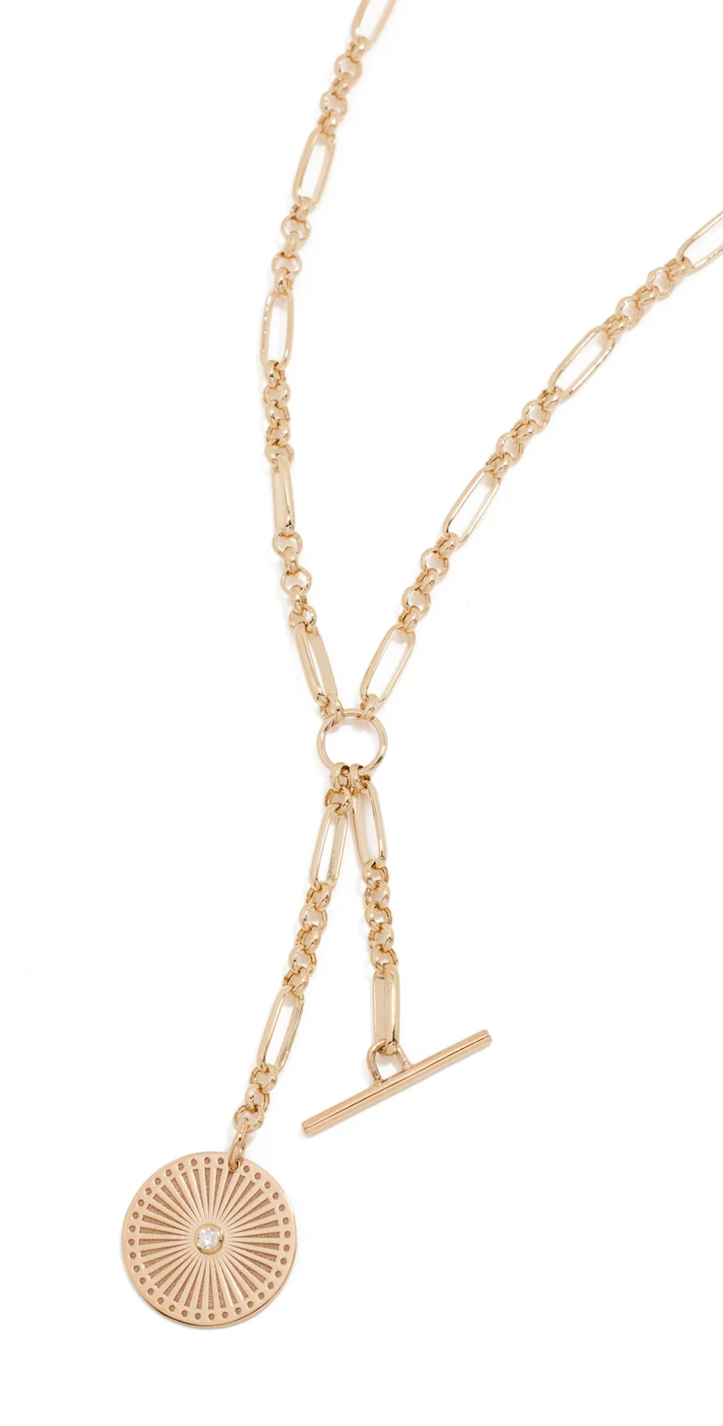 14k Gold Bezel Diamonds Lariat Necklace 14k Gold Bezel Diamonds Lariat Necklace