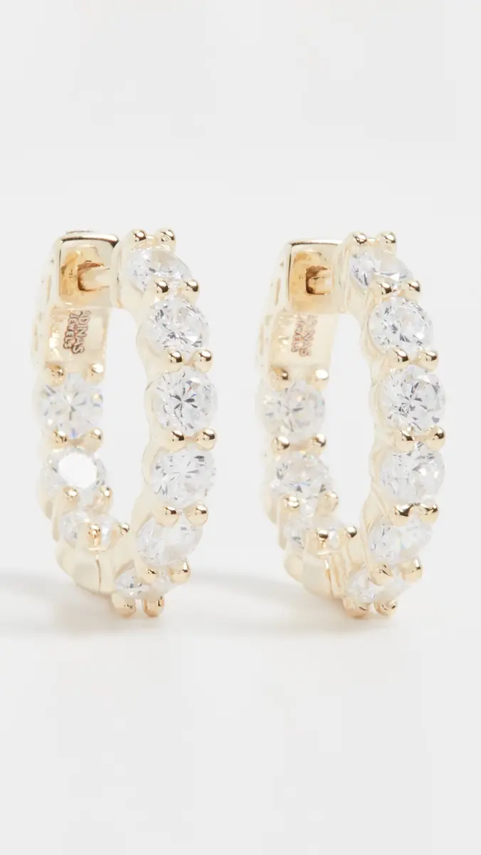 By Adina Eden Mini Round Hoop Earrings | Thumbnail 2